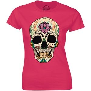 Skull Flower Retro Floral Funny Halloween T-shirt